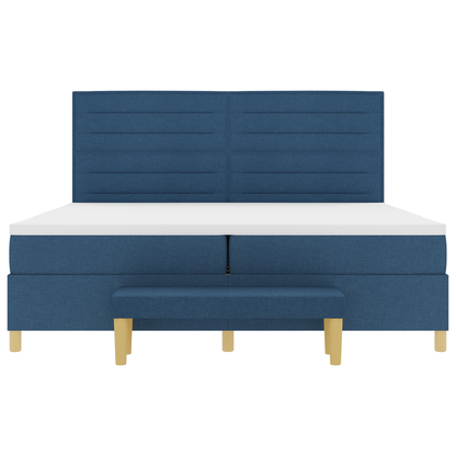 Boxspringbed met matras en bank stof blauw 200x200 cm