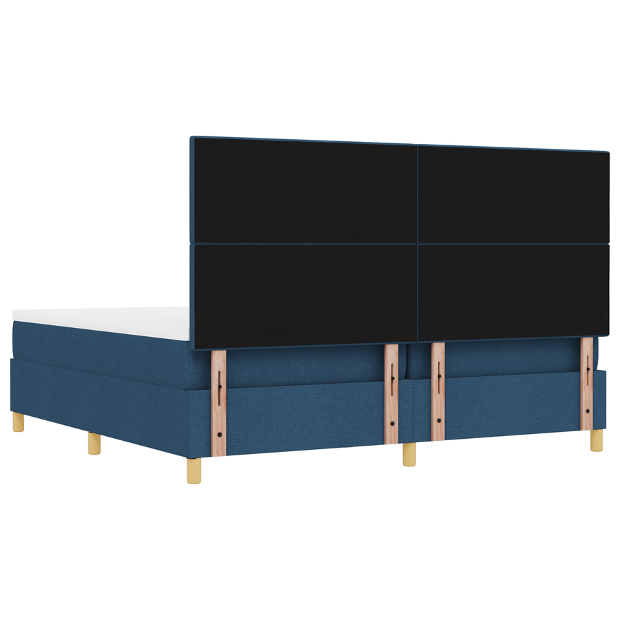 Boxspringbed met matras en bank stof blauw 200x200 cm
