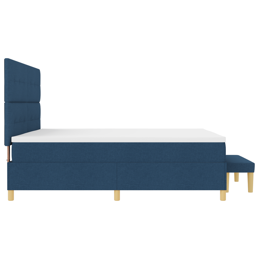 Boxspringbed met matras en bank stof blauw 200x200 cm
