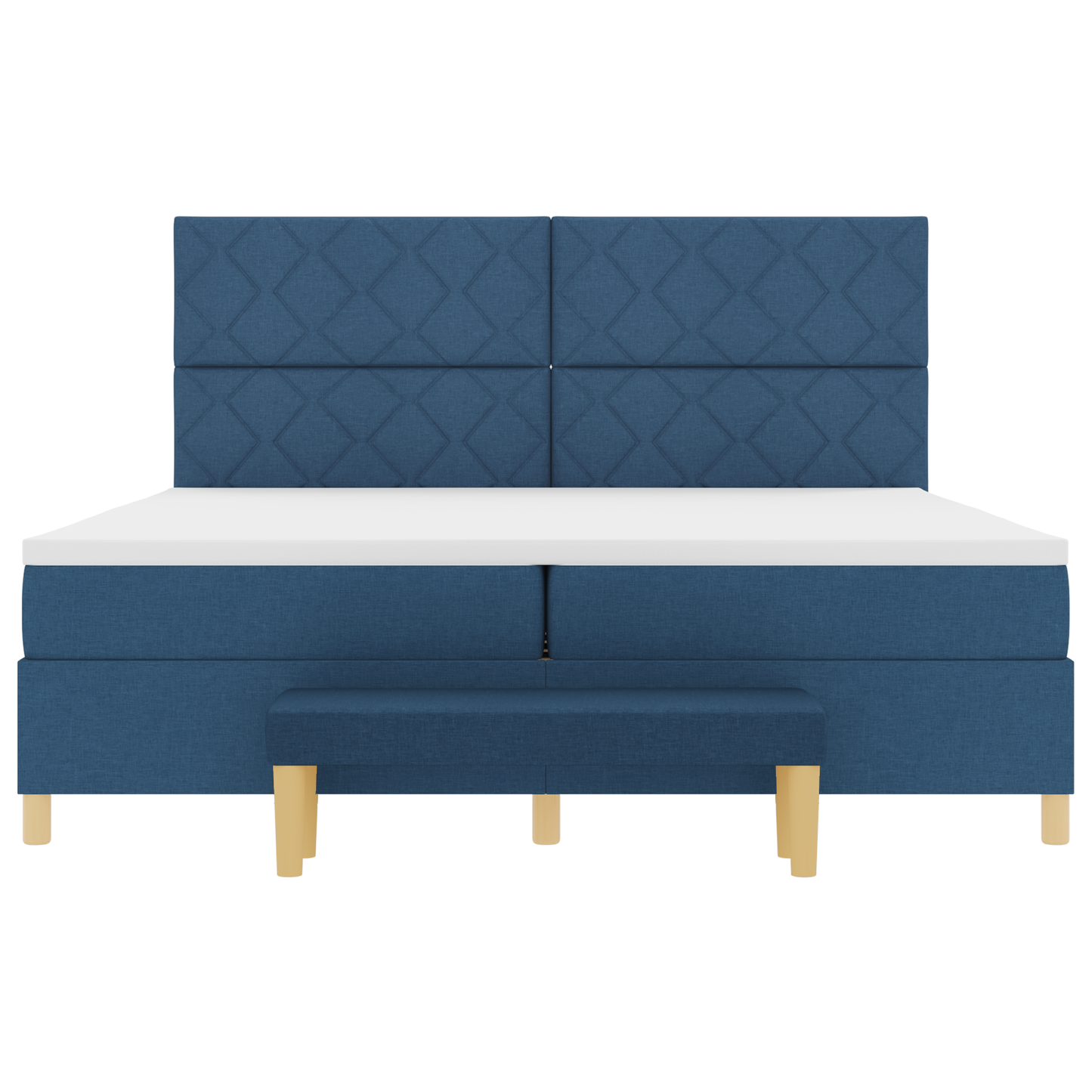 Boxspring Bed met Matras & Bank Blauw 200x200 cm Stof