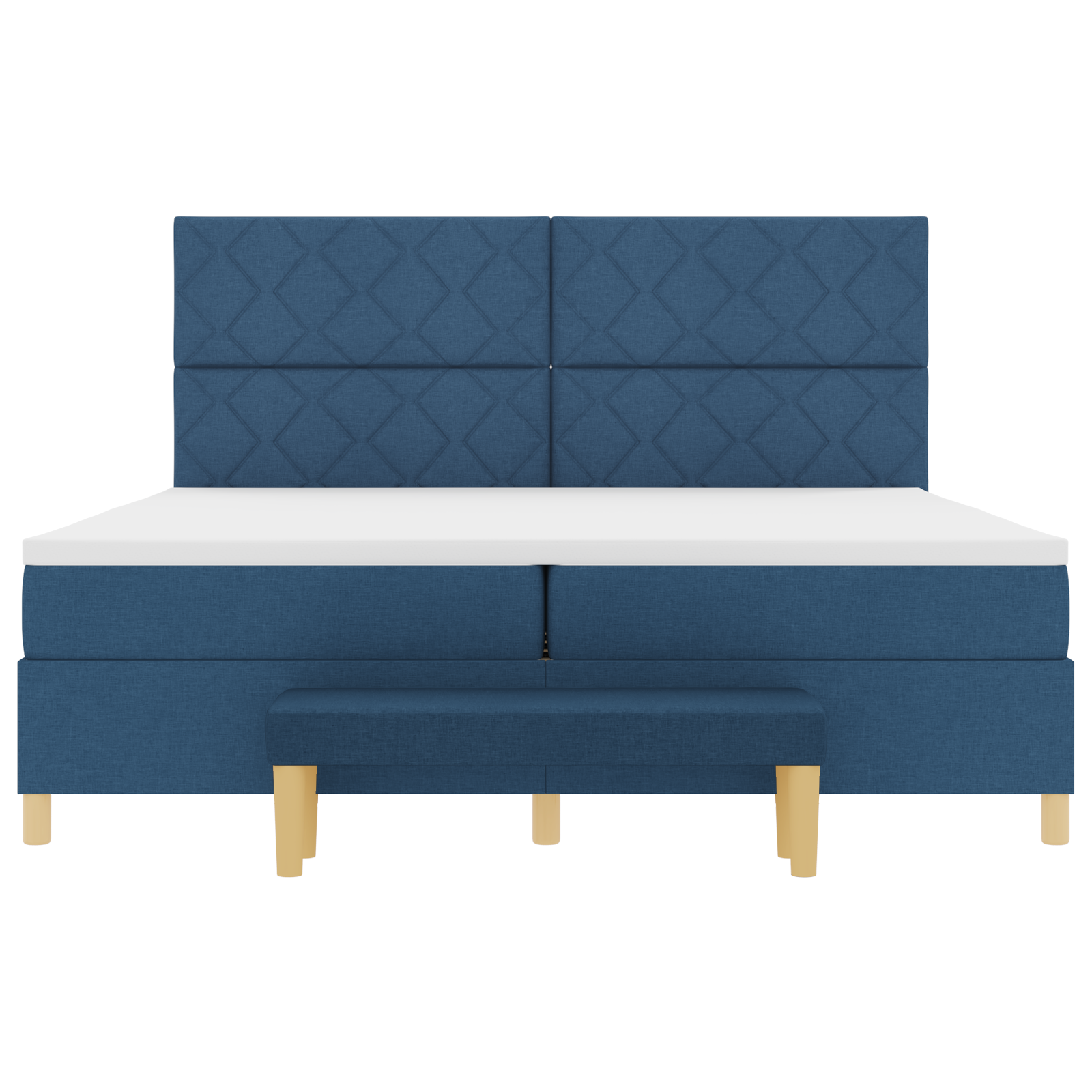 Boxspring Bed met Matras & Bank Blauw 200x200 cm Stof