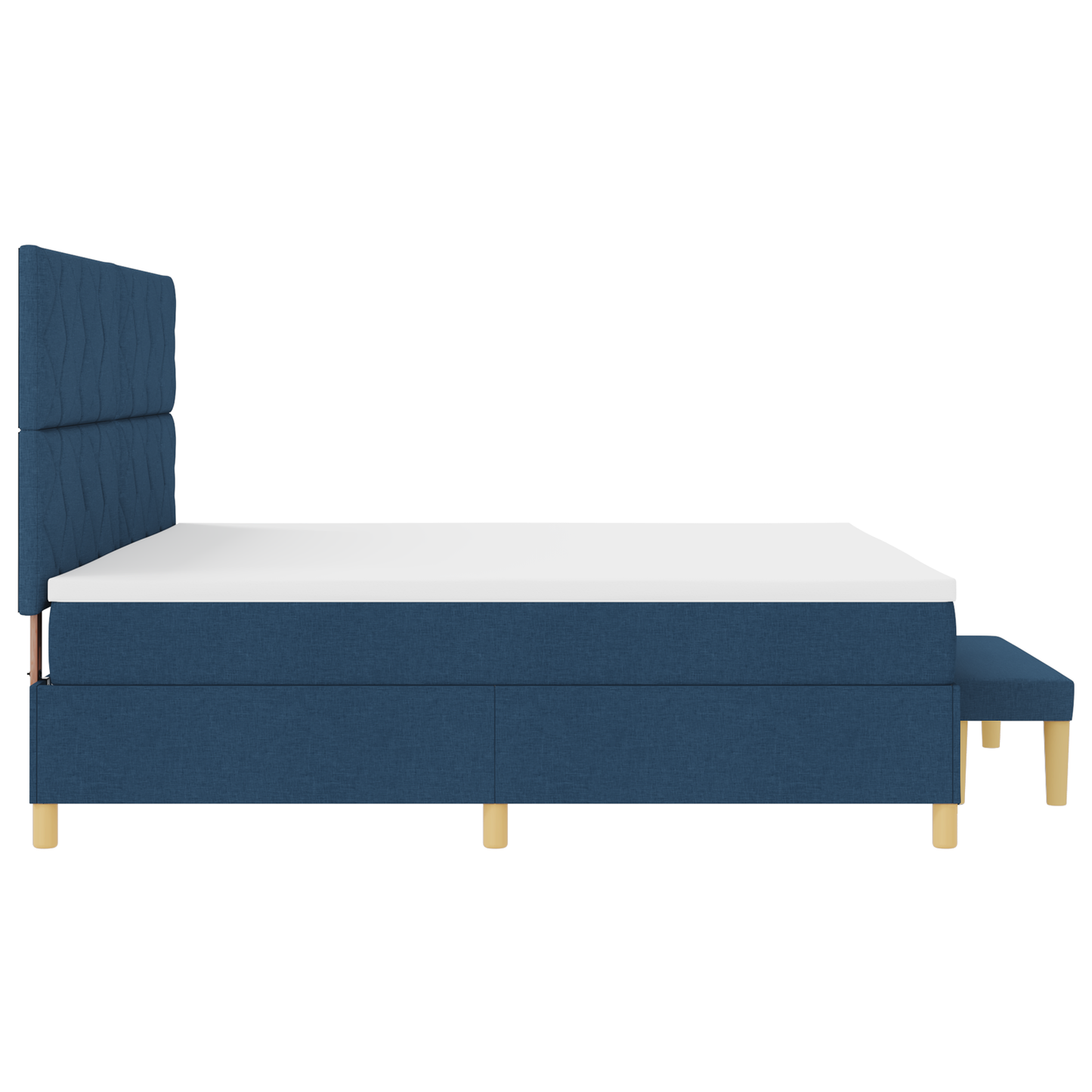 Boxspring Bed met Matras & Bank Blauw 200x200 cm Stof