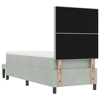 Boxspring Bed met Matras & Bank Lichtgrijs 80x200 cm Fluweel