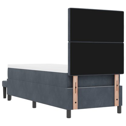 Boxspringbed met matras & bank Donkergrijs 80x200 cm Fluweel