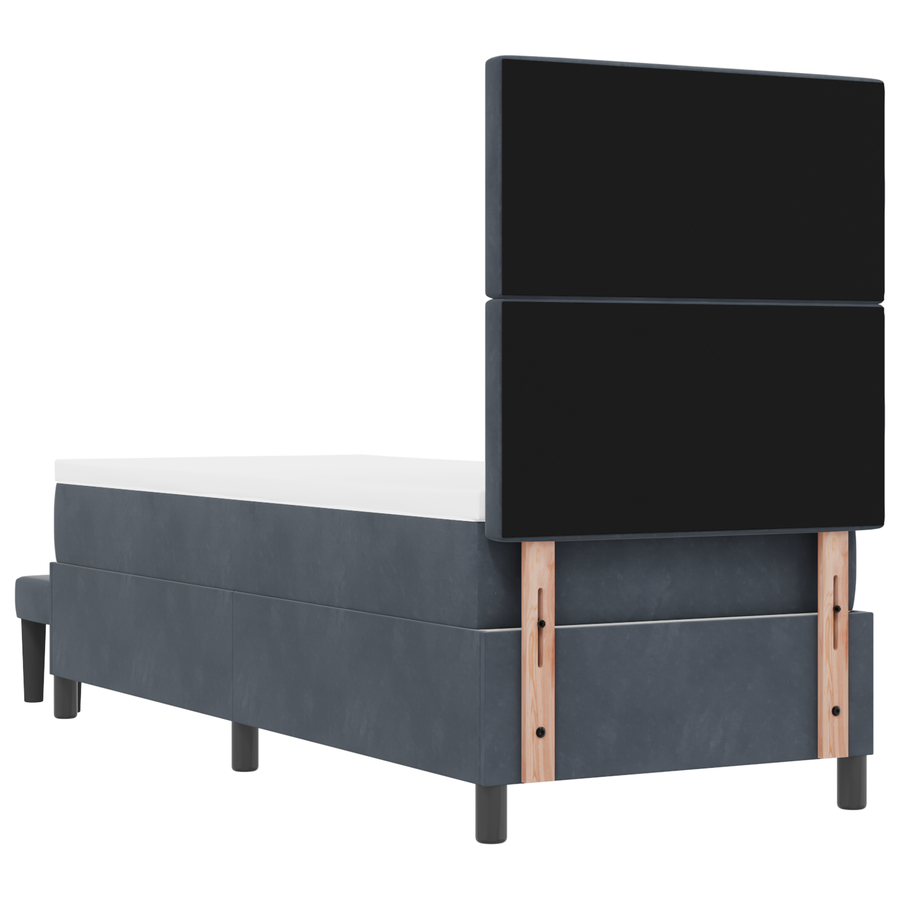 Boxspringbed met matras & bank Donkergrijs 80x200 cm Fluweel