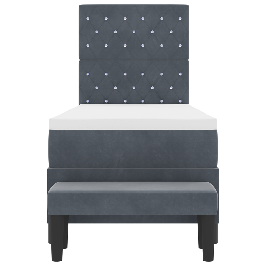Boxspringbed met matras & bank Donkergrijs 80x200 cm Fluweel