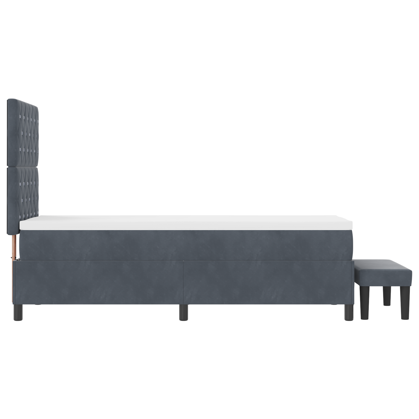 Boxspringbed met matras & bank Donkergrijs 80x200 cm Fluweel