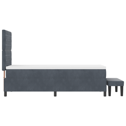 Boxspringbed met matras & bank Donkergrijs 80x200 cm Fluweel