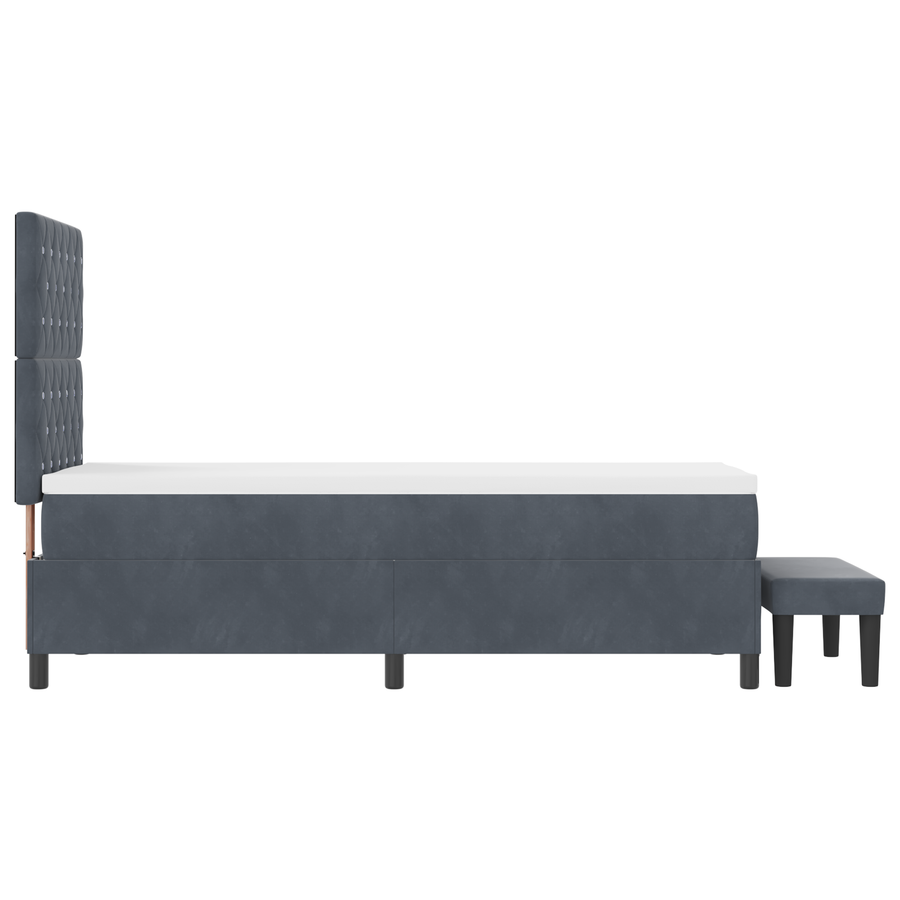 Boxspringbed met matras & bank Donkergrijs 80x200 cm Fluweel