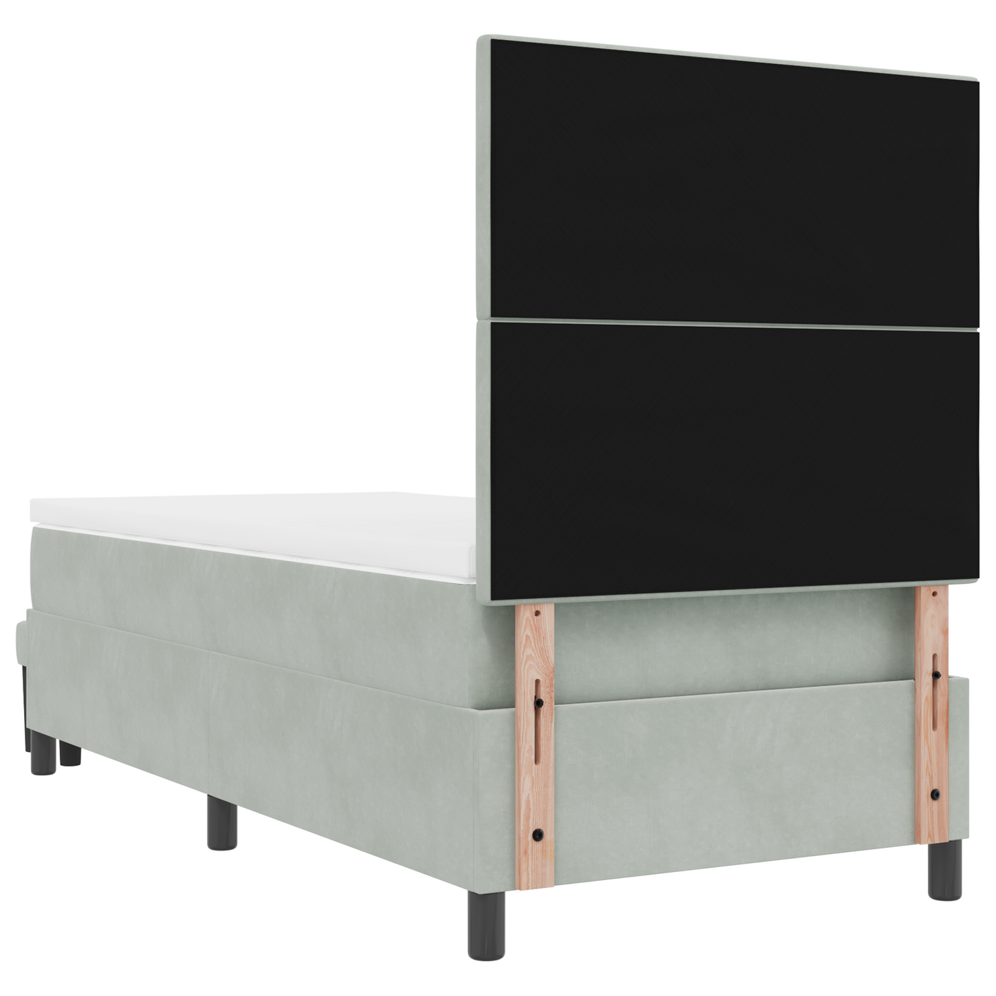 Veringsbed met Matras & Bank Lichtgrijs 80x200 cm Fluweel