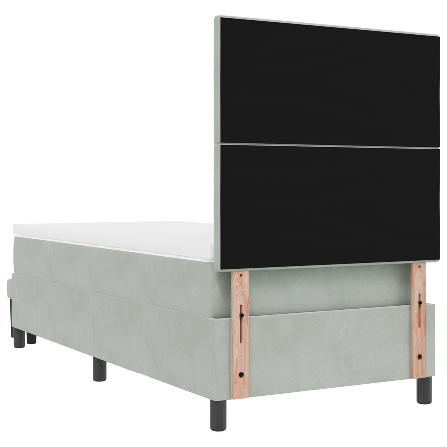Veringsbed met Matras & Bank Lichtgrijs 80x200 cm Fluweel