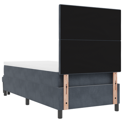 Boxspring Bed met Matras & Bank Donkergrijs 80x200 cm Fluweel
