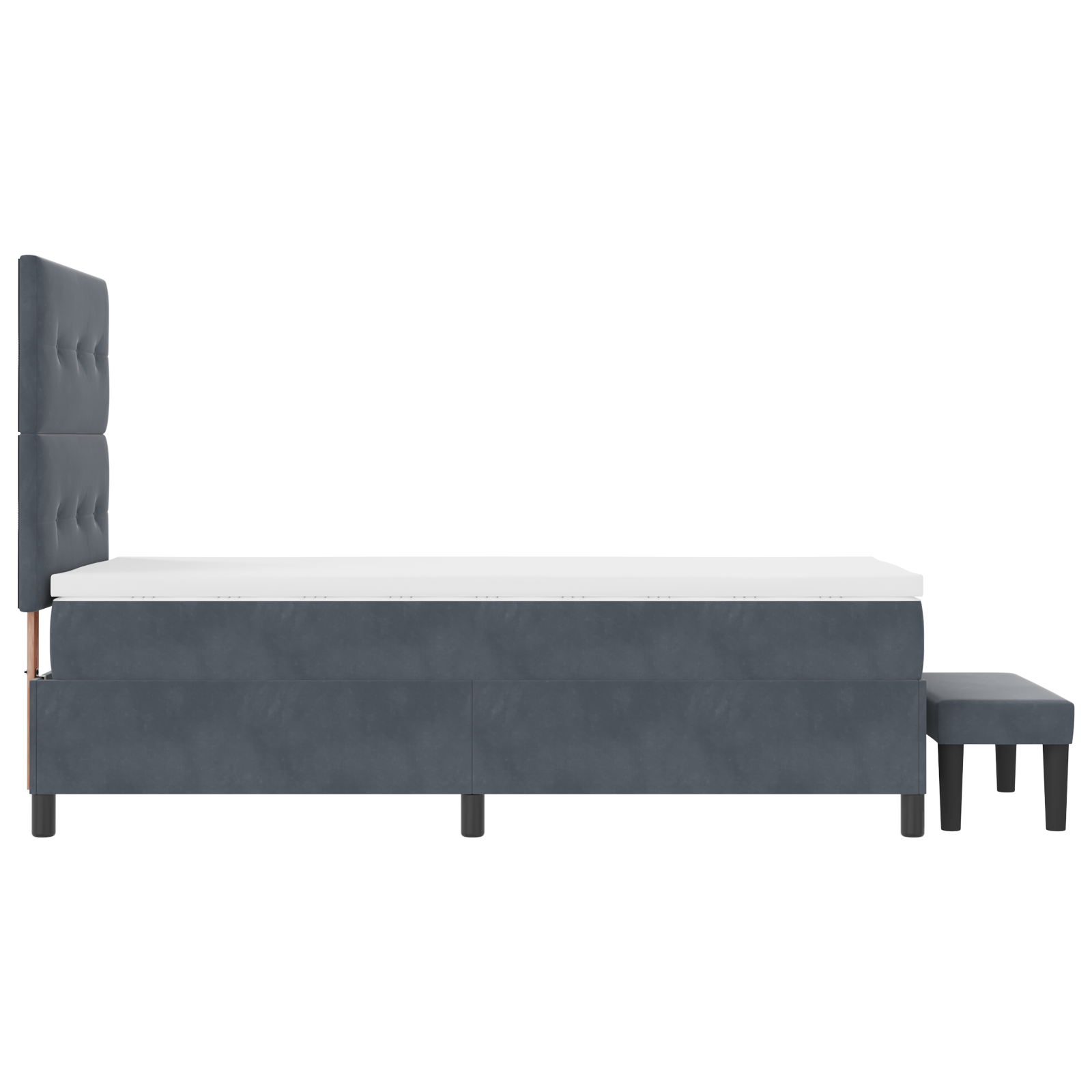 Boxspring Bed met Matras & Bank Donkergrijs 80x200 cm Fluweel