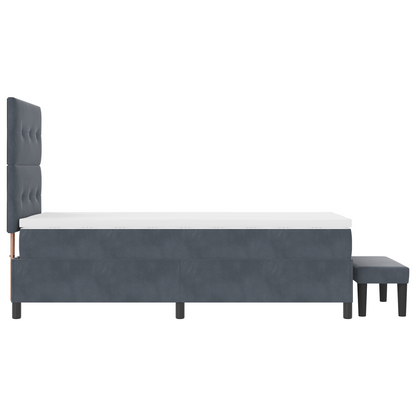 Boxspring Bed met Matras & Bank Donkergrijs 80x200 cm Fluweel