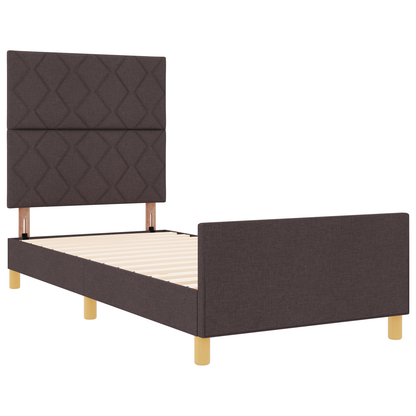 Bedframe stof donkerbruin 100x200 cm