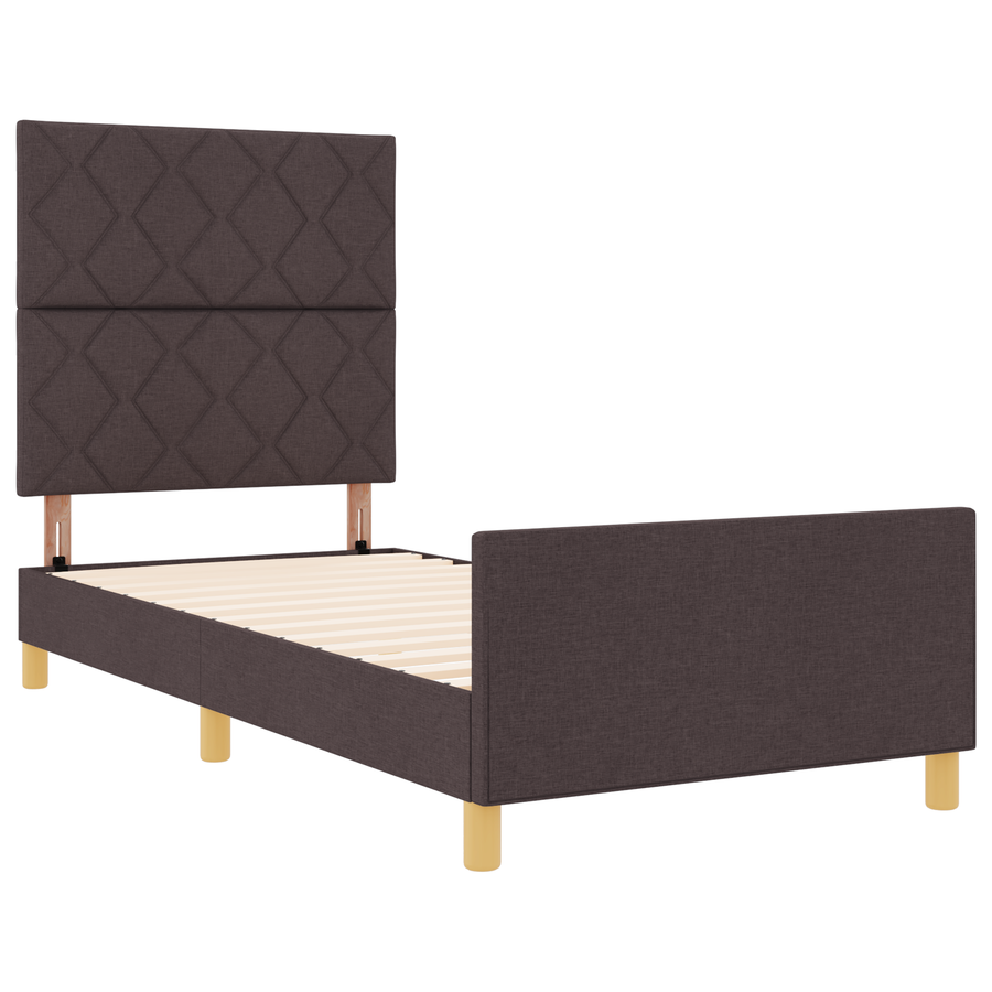 Bedframe stof donkerbruin 100x200 cm