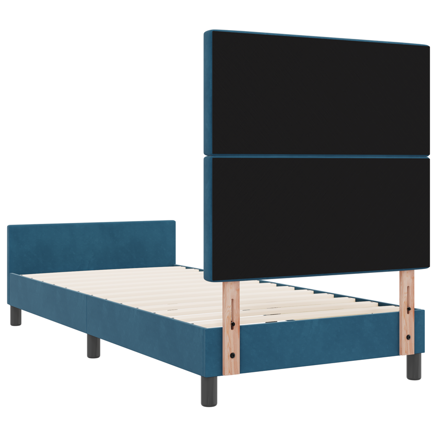 Bedframe fluweel donkerblauw 90x190 cm