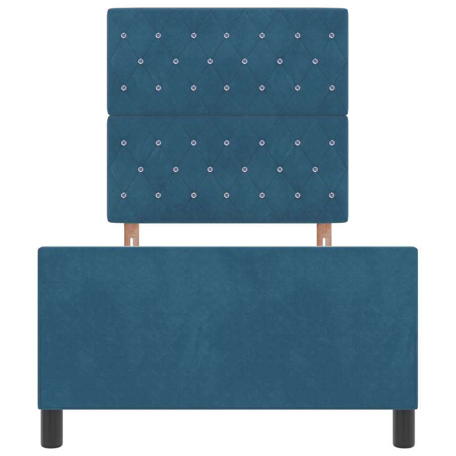 Bedframe fluweel donkerblauw 90x190 cm