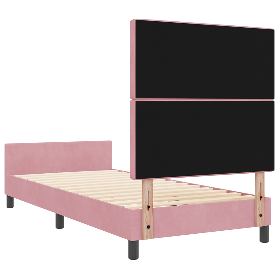 Bedframe fluweel roze 90x190 cm