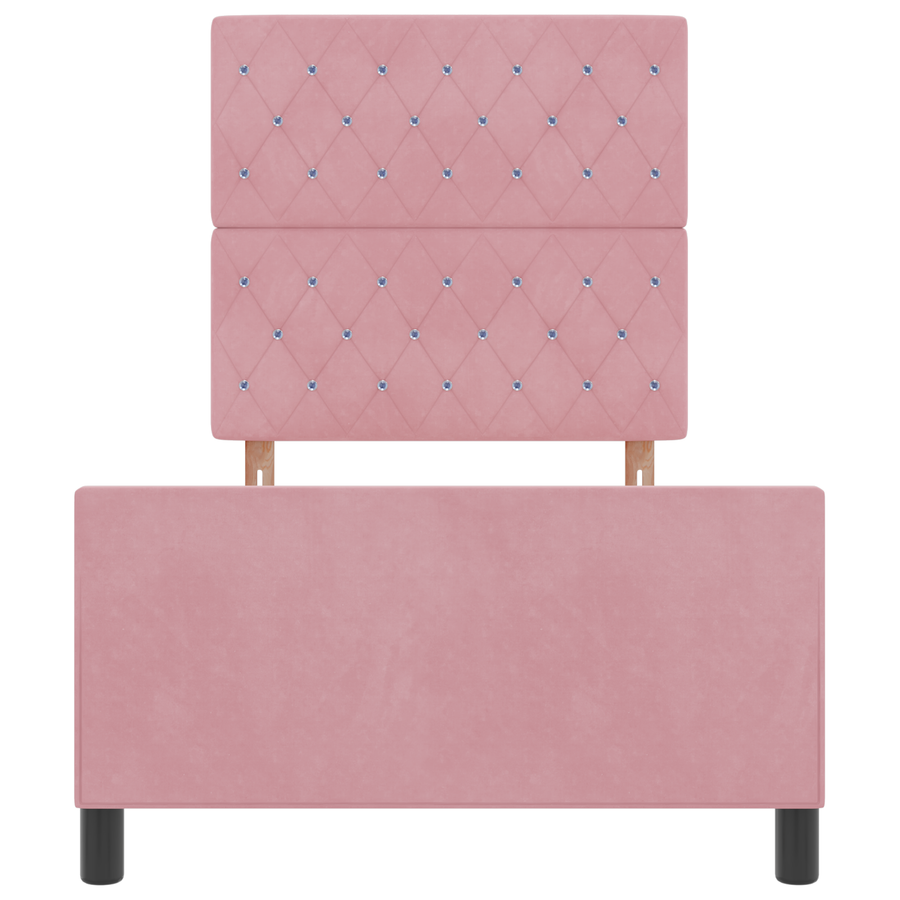 Bedframe fluweel roze 90x190 cm