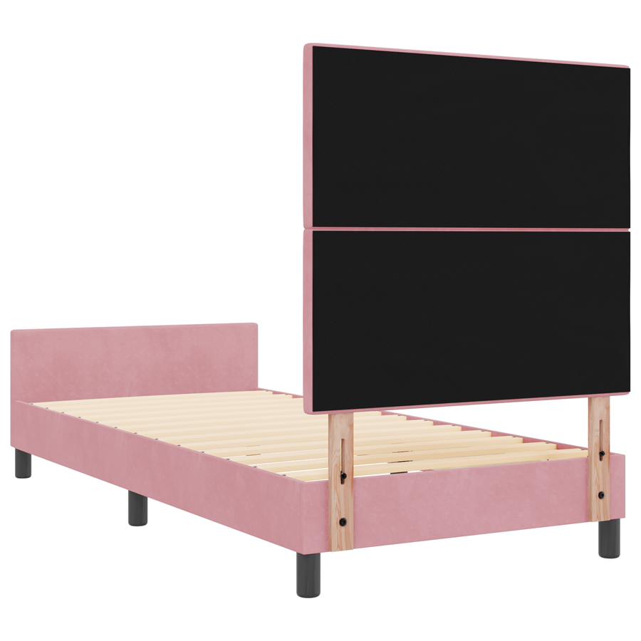 Bedframe fluweel roze 90x190 cm