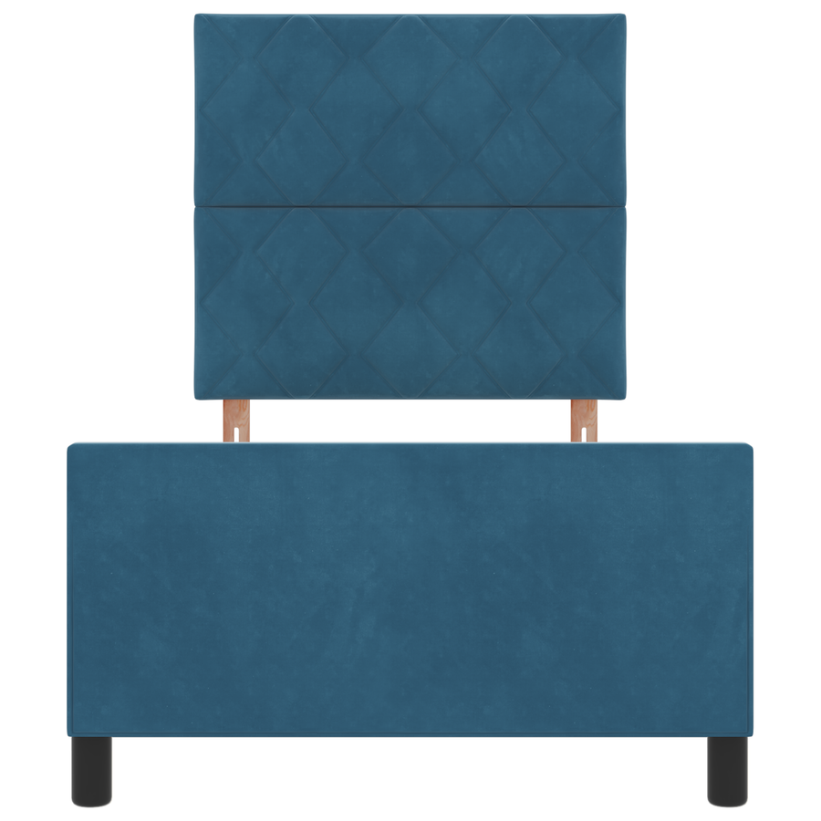 Bedframe fluweel donkerblauw 90x190 cm
