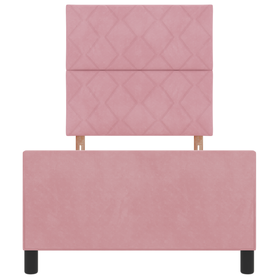 Bedframe fluweel roze 90x190 cm