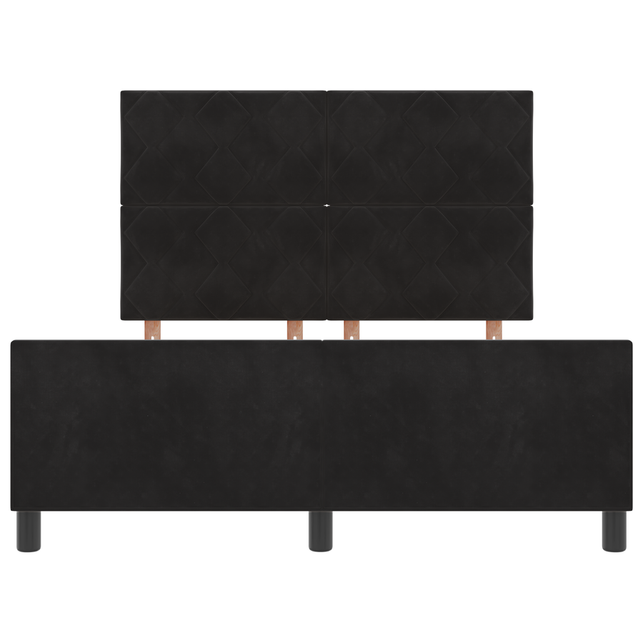 Bedframe fluweel zwart 140x190 cm