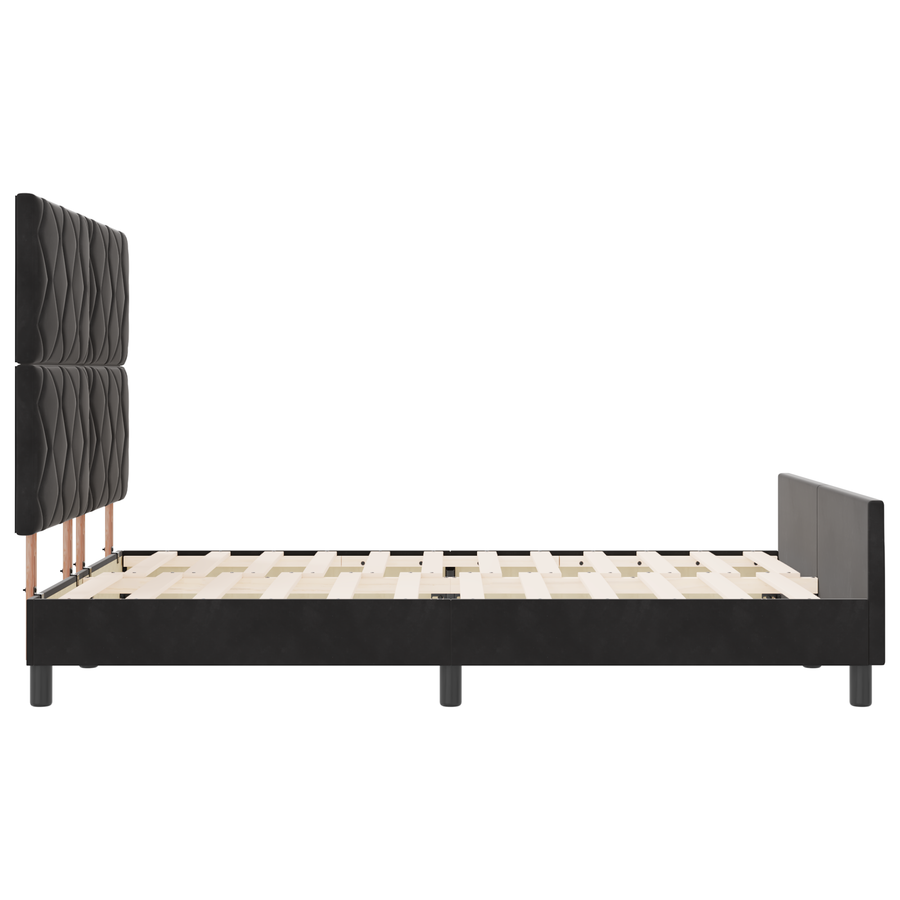 Bedframe fluweel zwart 140x190 cm