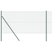 Kettenschutting met 7 Palen 1,2x10 m Gegalvaniseerd Staal Groen