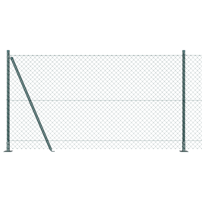 Ketenlink Schutting met 7 Flenspalen 1,2x10 m Gegalvaniseerd Staal