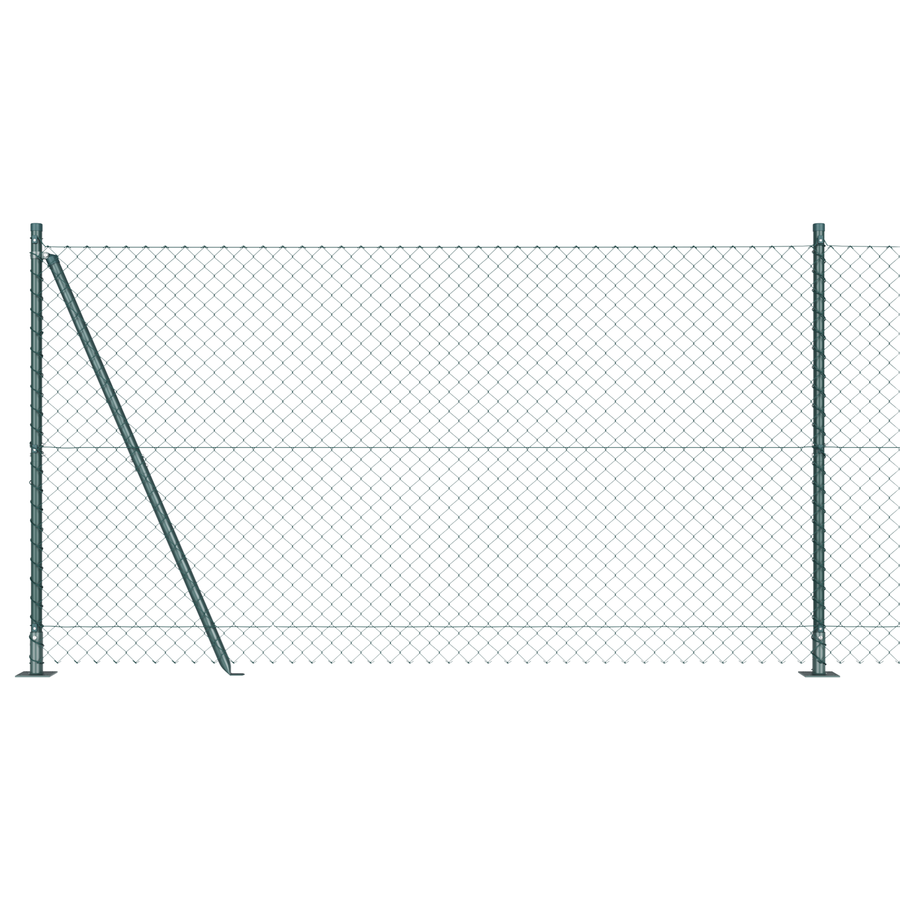 Ketenlink Schutting met 7 Flenspalen 1,2x10 m Gegalvaniseerd Staal