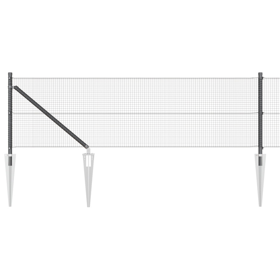 Gelast Draadhek met 13 Paalankers Grijs 0.8x25 m Staal