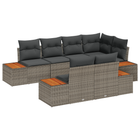 Garden Sofa Set with Cushion Storage 7 pcs Grey Poly Rattan