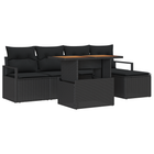 Tuinset poly rattan 6-delig zwart