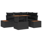 Garden Sofa Set with Storage 5 pcs Black Polyrattan