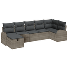 Tuinset poly rattan grijs 7-delig