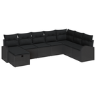 Tuinset poly rotan 8 personen zwart