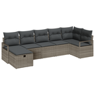 Sofa with cushion 5 pcs poly rattan
