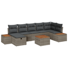 Outdoor Sofa Set with cushions 8 pcs Grey Poly rattan