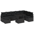 Loungeset 9-delig poly rattan zwart