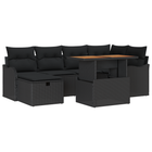 Tuinset poly rattan 7-delig zwart