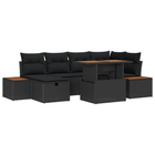 Garden Sofa Set 7 pcs Black poly rattan