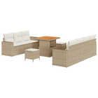 Garden Sofa Set 10 pcs Beige poly rattan
