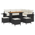 Garden Sofa Set with Cushions 9 pcs Black poly rattan