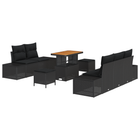 Garden Sofa Set with Cushions 8 pcs Black poly rattan
