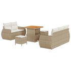 Garden Sofa Set with Cushions 8 pcs Beige and Cream poly rattan