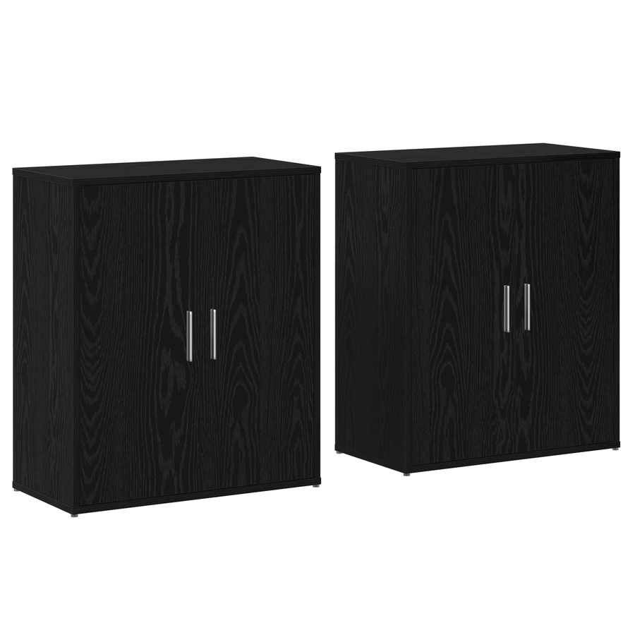 Highboard 2 pcs Zwart eiken 60 x 31 x 70 cm Bewerkt hout