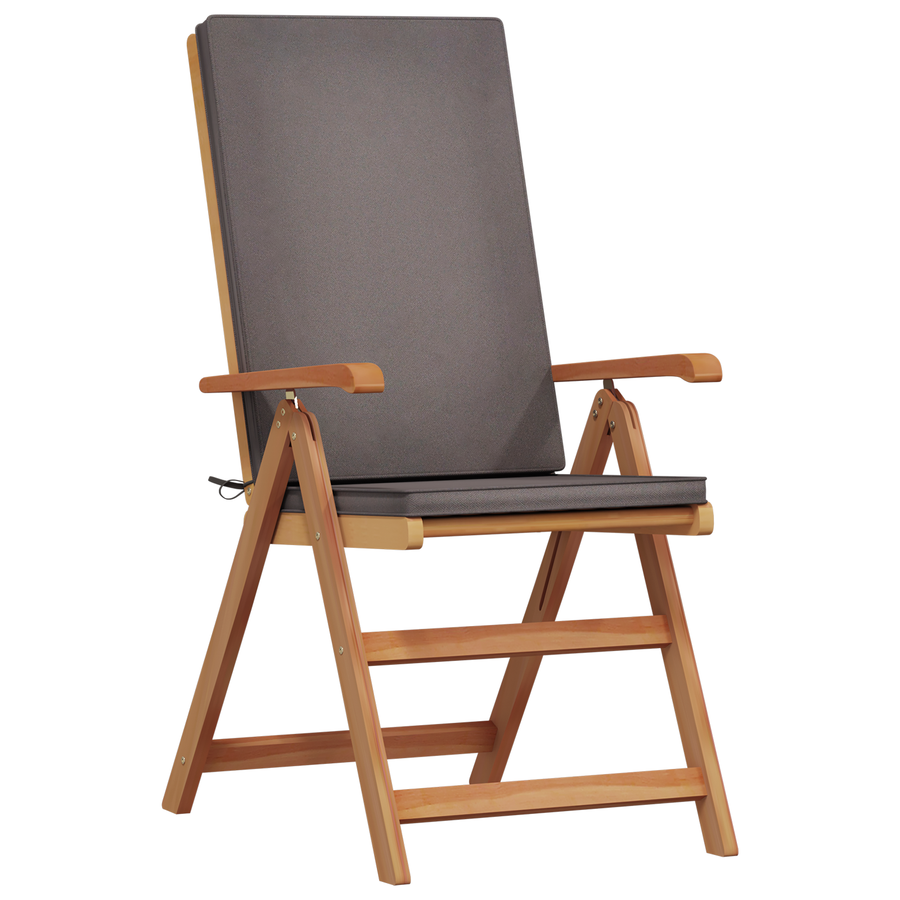Tuinstoelen 4 st verstelbaar met kussens massief teakhout
