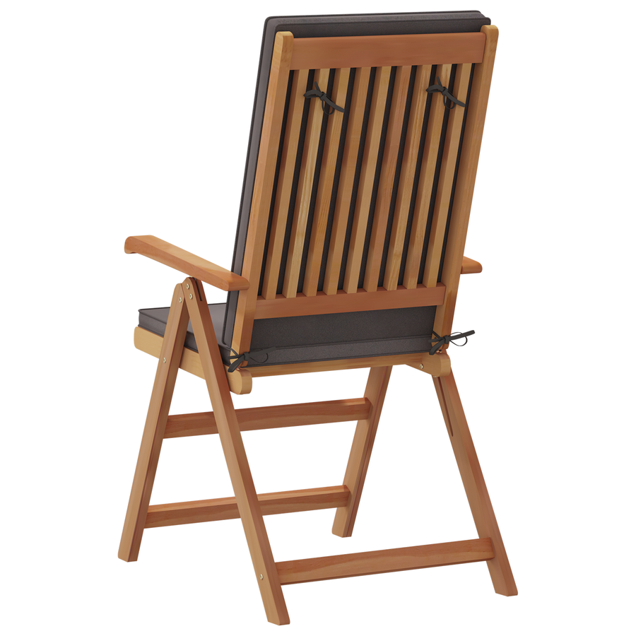 Tuinstoelen 4 st verstelbaar met kussens massief teakhout